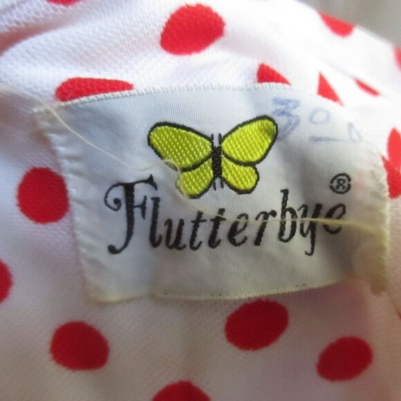 Vintage Women's Dress 8/10 Polka Dot 1970's Flutterbye Stretch Polyester Disco - Picture 7 of 7